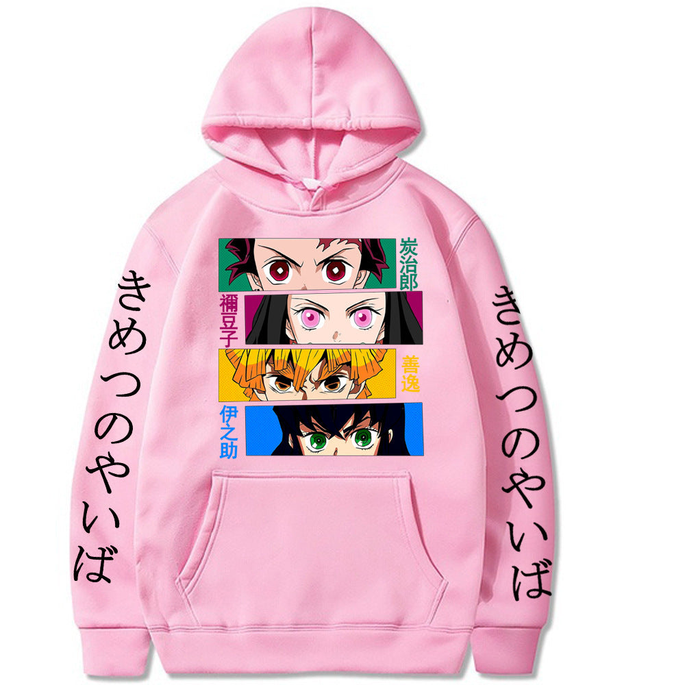 Trendy Anime Pattern Print Loose Hoodie