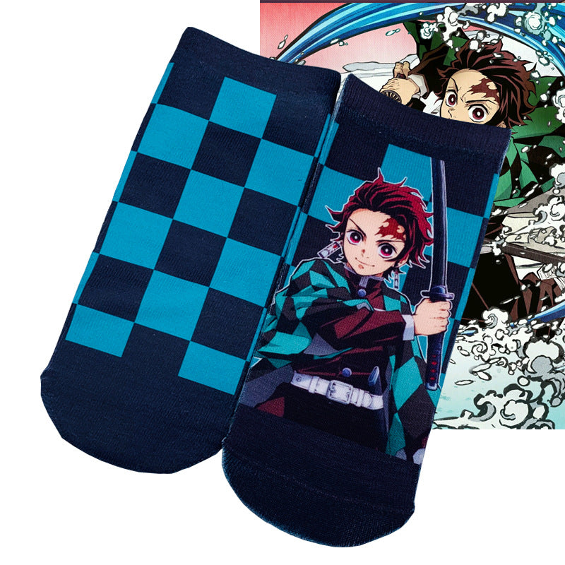 Women's Anime Printed Boat Socks