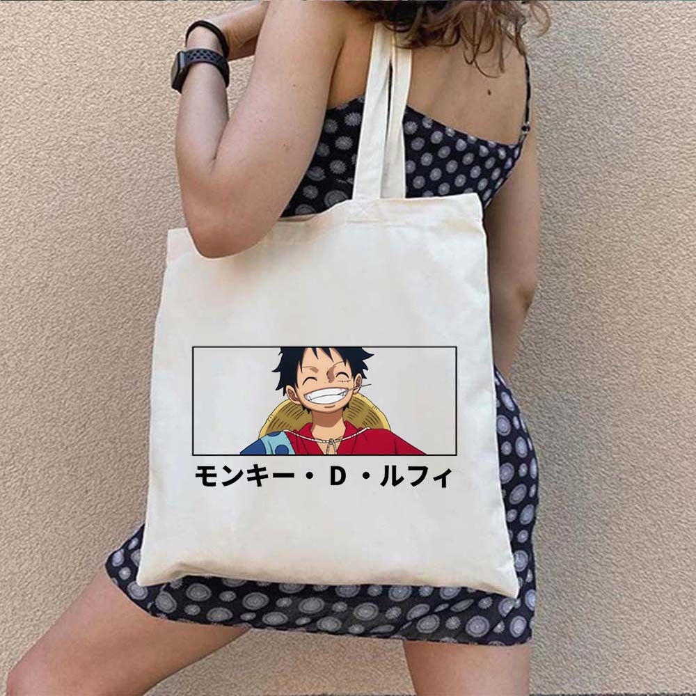 Luffy Printed Canvas Shoulder Tote Bag