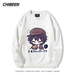 Casual Anime Printed Crew Neck Sweatshirt