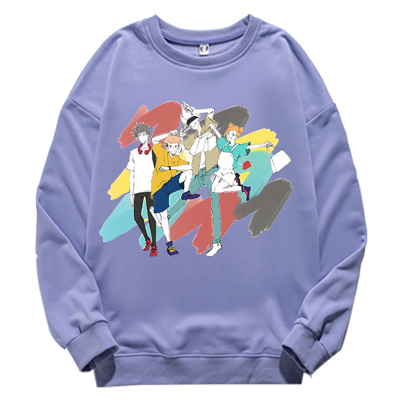 Unisex Anime Graphic Crew Neck Long Sleeve Sweatshirt