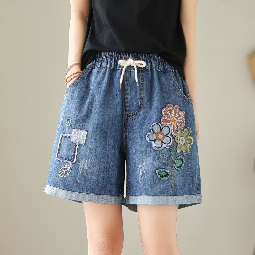 Women's Wide-leg Thin Denim Shorts