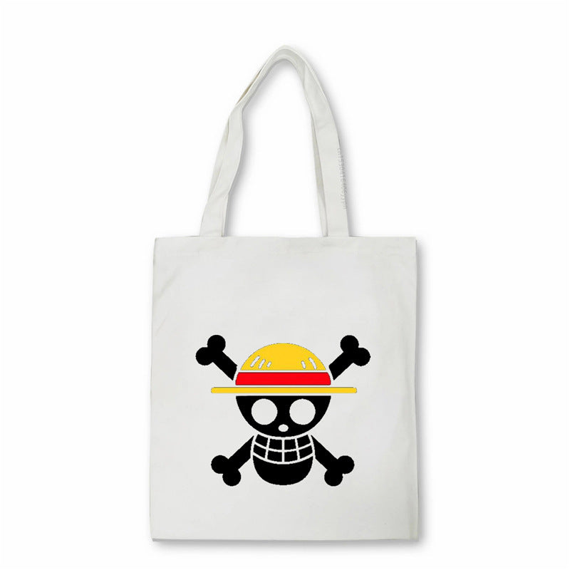 Trendy Luffy Printed Canvas Shoulder Tote Bag