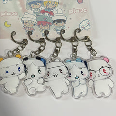 PLAVE Cartoon Acrylic Keychain Set