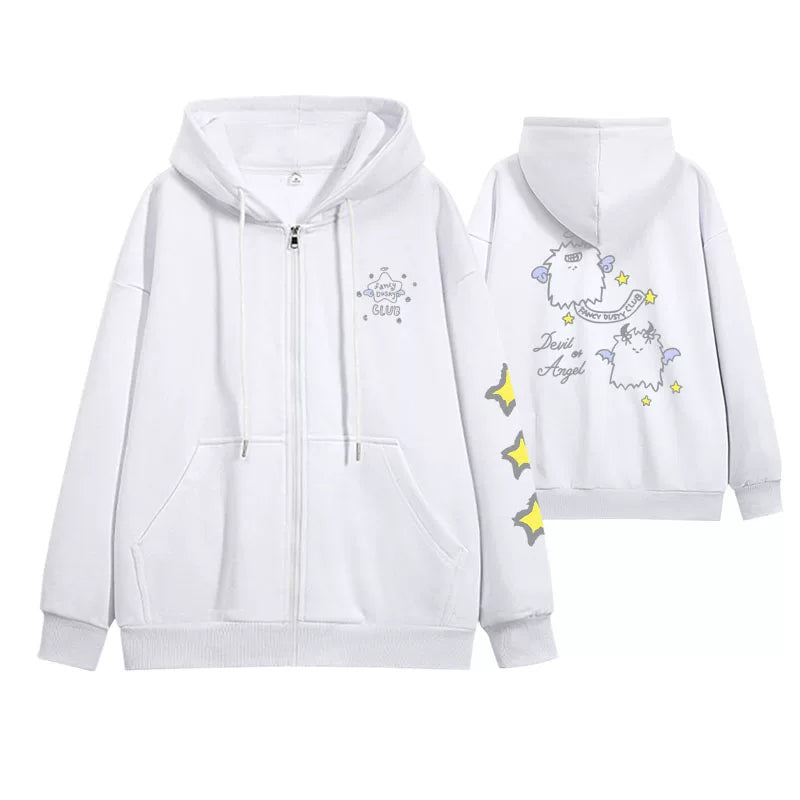 YUSHI Same Style Graphic Zipper Hoodie