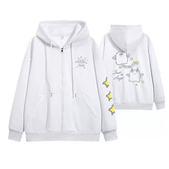 YUSHI Same Style Graphic Zipper Hoodie