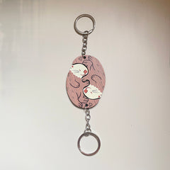 Creative Wooden Otter Couple Key Ring