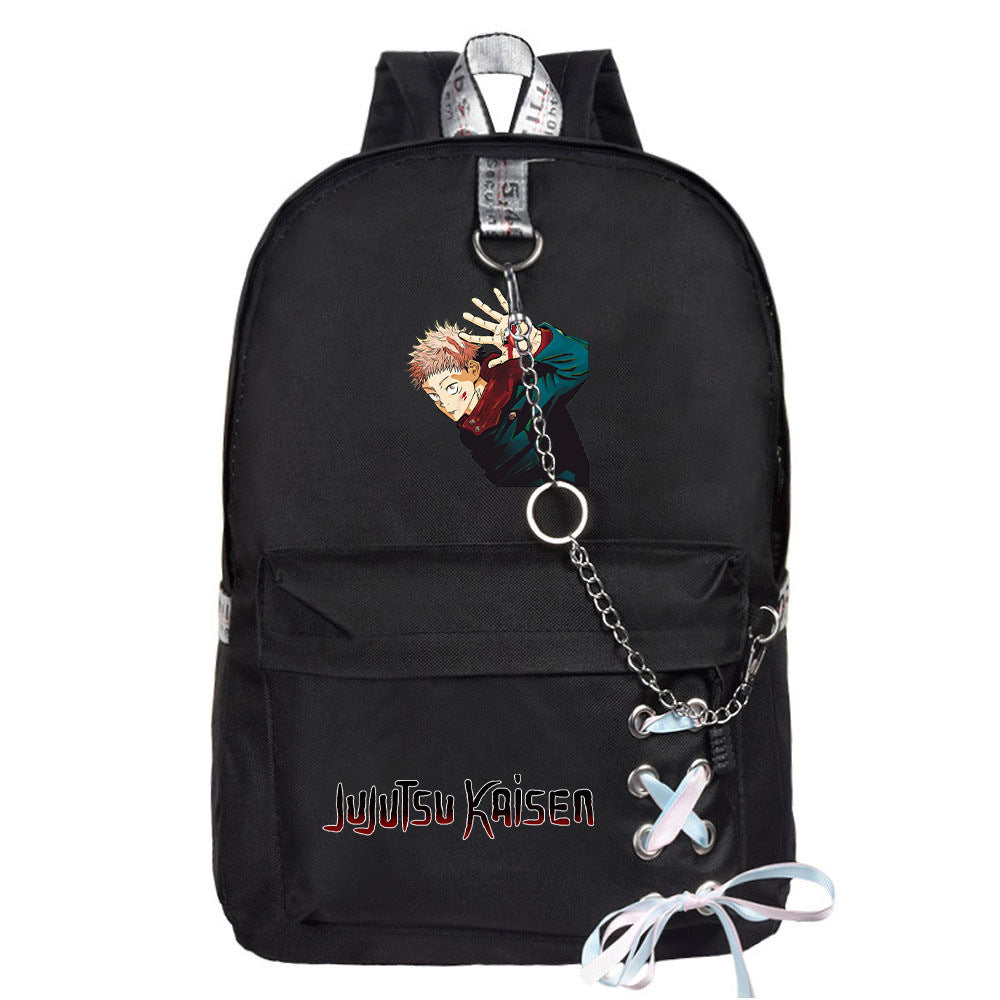 Casual Anime Lace-Up Chain Canvas Backpack