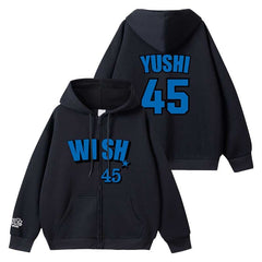 NCT WISH Number Black Zipper Hoodie