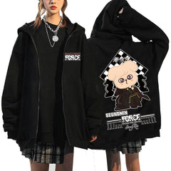 SK DominATE: Celebrate Print Loose Zipper Hoodie