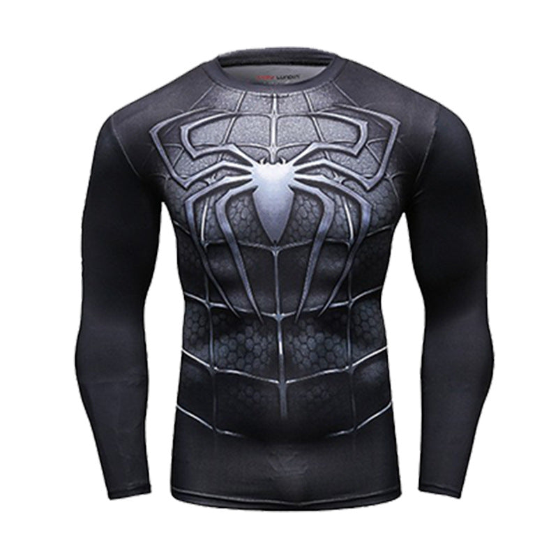 Men's 3D Print Long Sleeve Sports Training T-shirt