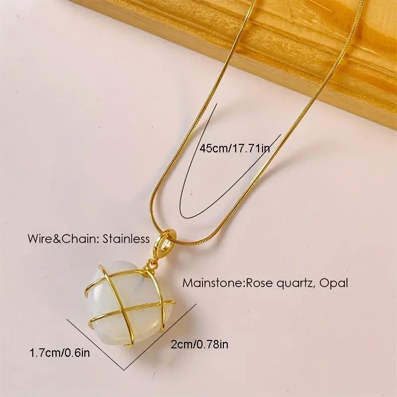 Friendship Moonstone Castle Necklace
