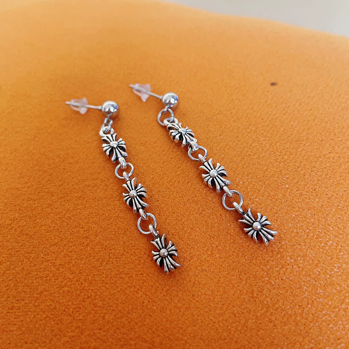 Retro Martin Cross Fringed Stud Earrings