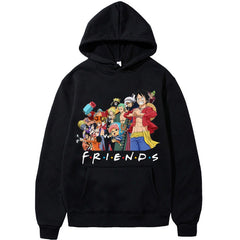 Unisex Casual Luffy Friends Printed Loose Hoodie