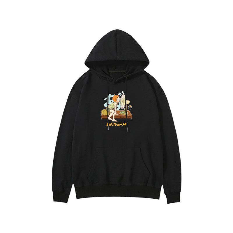 Unisex Nekoma Kageyama Letter Print Cotton Hoodie