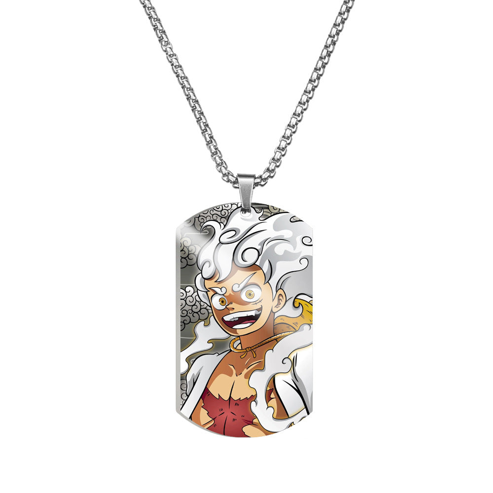 Luffy Wanted Printed Dog Tag Necklace