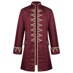 Men's Jacquard Embroidered Stand-up Collar Coat