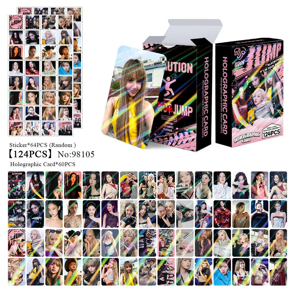 124pcs KPOP Holographic Cards