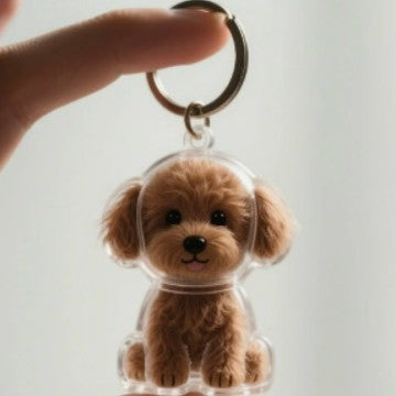 Cat Pup Capsule Keychain Pet Hair Storage Pendant Lab