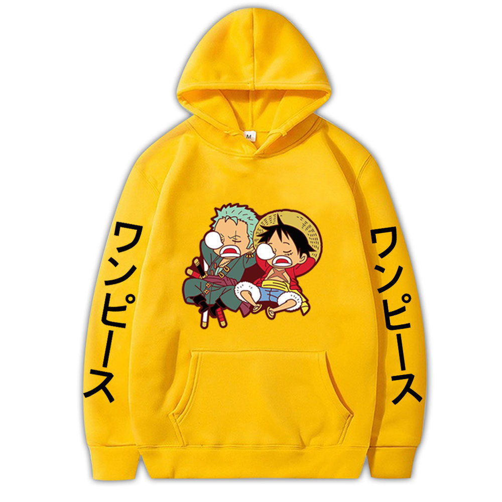 Unisex Luffy Zoro Cartoon Graphic Pullover Hoodie