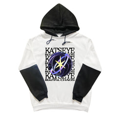 BEAUTIFUL CHAOS Black and White Sleeve Hoodie
