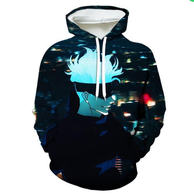 Unisex Anime 3D Digital Print Pocket Pullover Hoodie