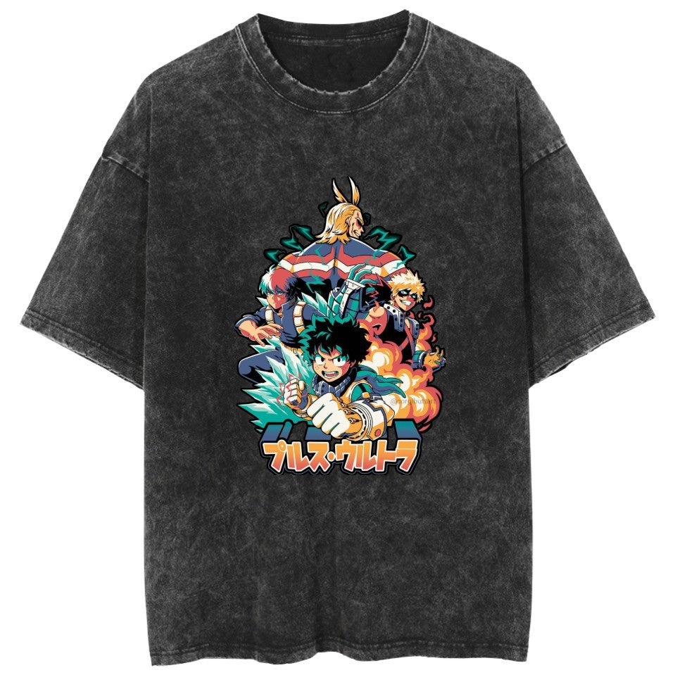 Casual Deku Anime Cotton Washed T-Shirt