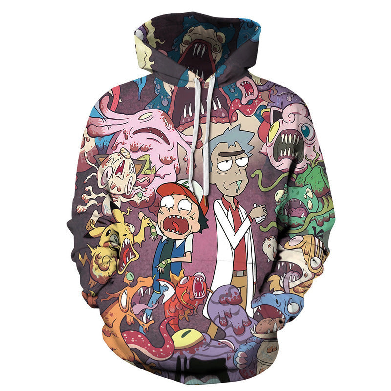 Unisex Leisure Comic Digital Printed Hoodie