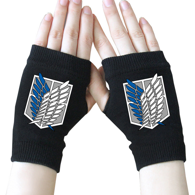 Trendy Anime Half Finger Gloves