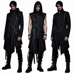 Men's Gothic Style Irregular Trench Coat COS Jacket
