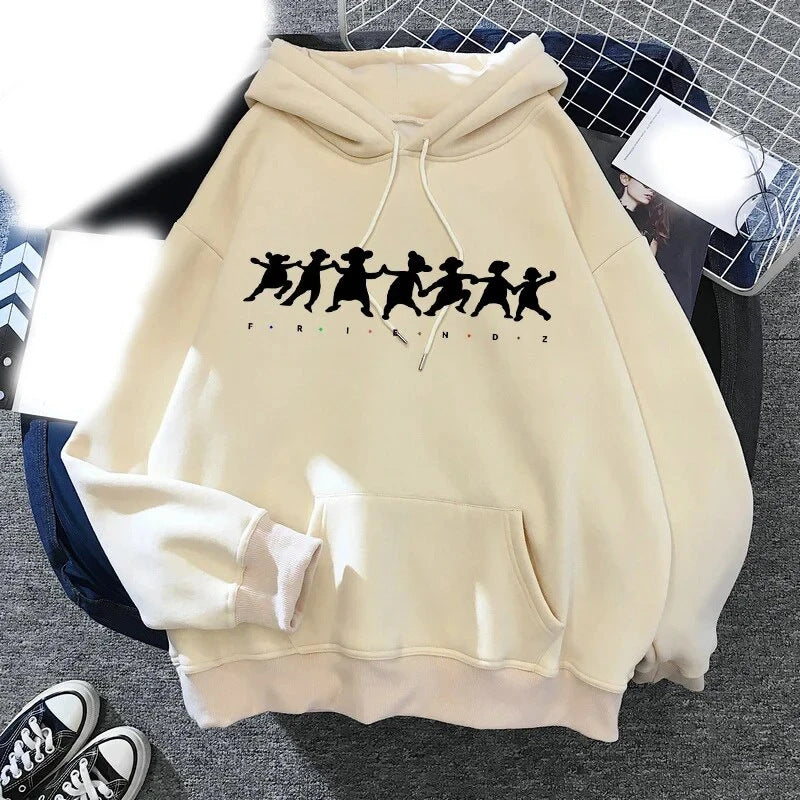 Unisex Casual Friends Printed Loose Hoodie