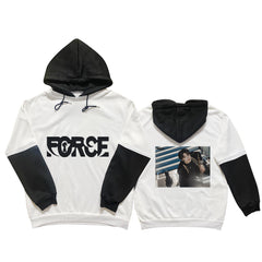 SKZ FORCE Poster Black and White Sleeves Hoodie