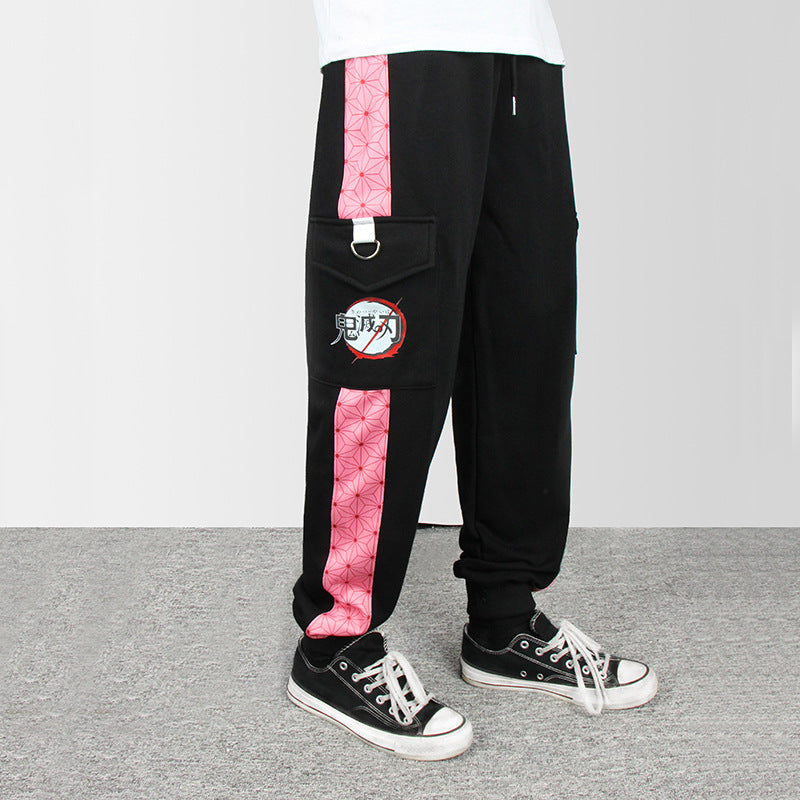 Casual Men's Anime Black Loose Sweatpants