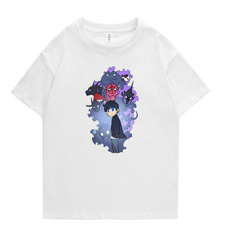 Unisex Anime Print Short-sleeved T-shirt