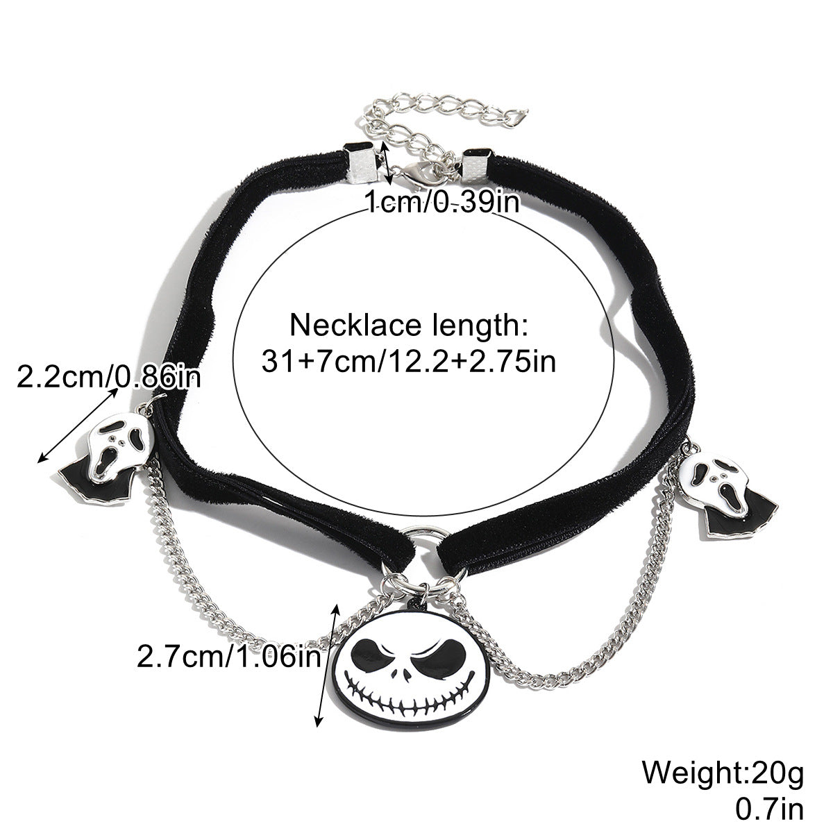 Dark Gothic Black Leather Choker Necklace