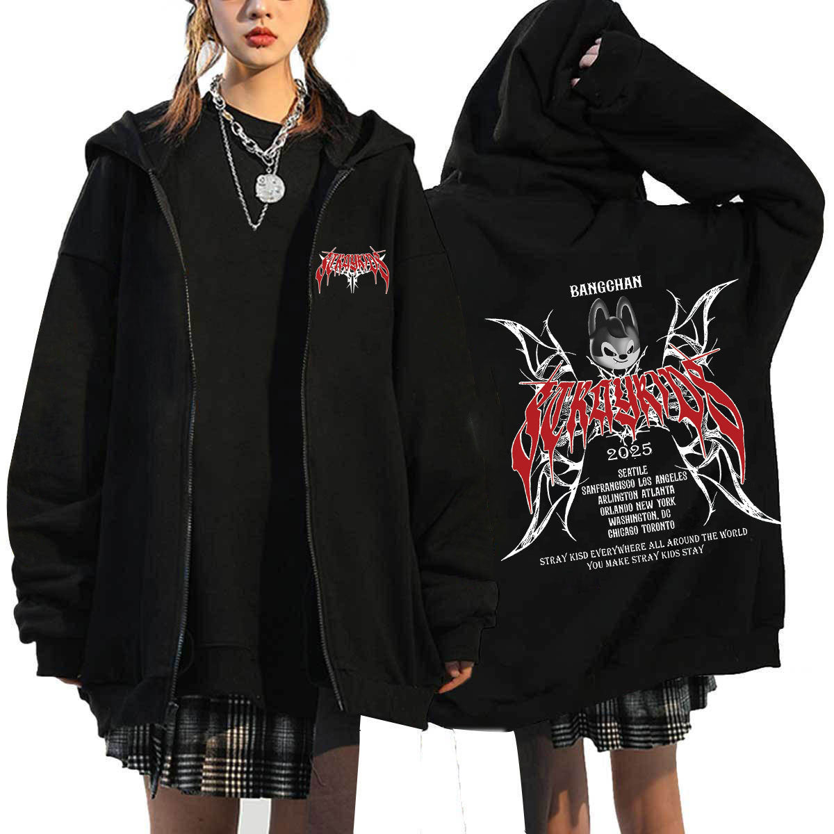 KPOP Dominate 2025 Printed Zip Up Hoodie