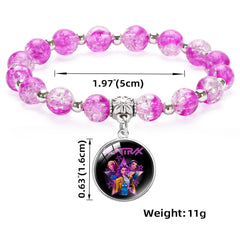 KPDH Beaded Gemstone Pendant Bracelet