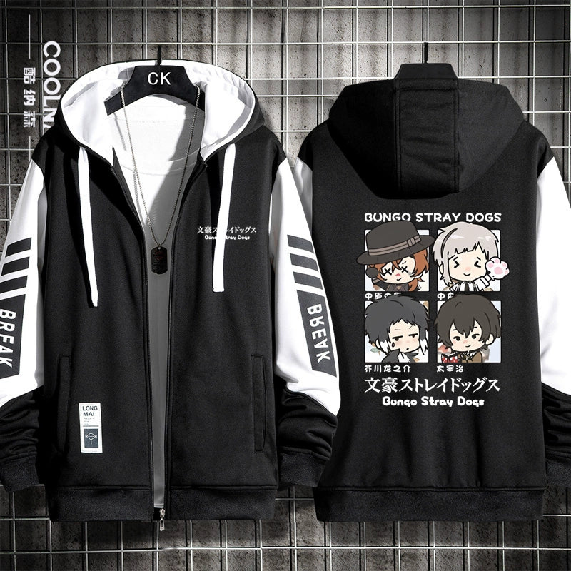 Unisex Anime Dazai Cardigan Zipper Hoodie
