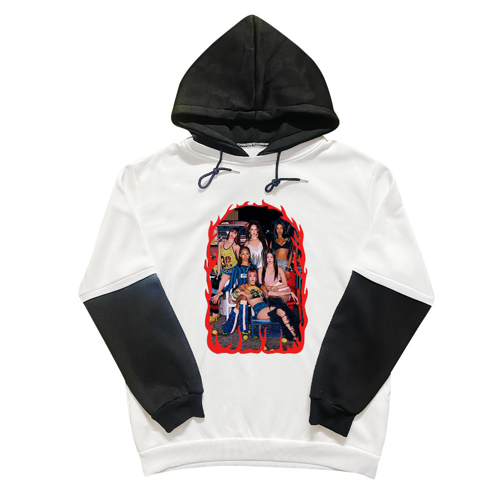 BEAUTIFUL CHAOS Black and White Sleeve Hoodie