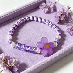 ARMY Rice Beads Purple Bracelet