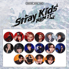 SKZ World Tour "RUN IT" Trailer Photo Badge Mirror Keychain