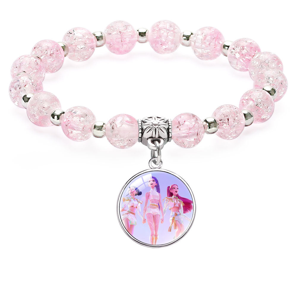 KPDH Beaded Gemstone Pendant Bracelet