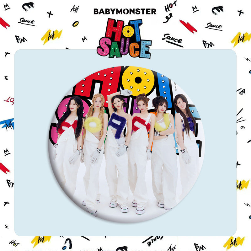 "HOT SAUCE" Badge Mirror Keychain