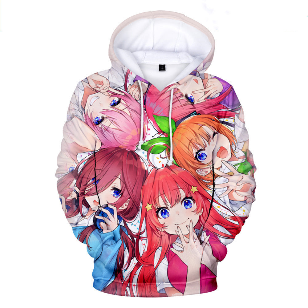 Trendy Anime Digital Print Pullover Hoodie