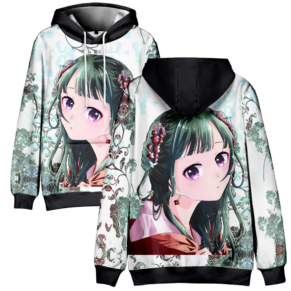 Girl's Anime 3d Printed Drawstring Hoodie
