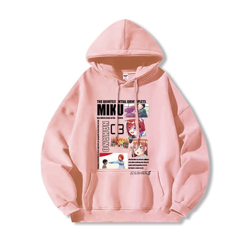 Men's Anime Nakano Print Loose Hoodie