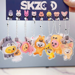 SKZ Gacha Doll Acrylic Pendant Keyring Set
