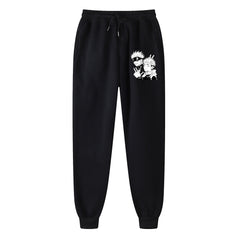 Casual Anime Printed Black Sports Pants