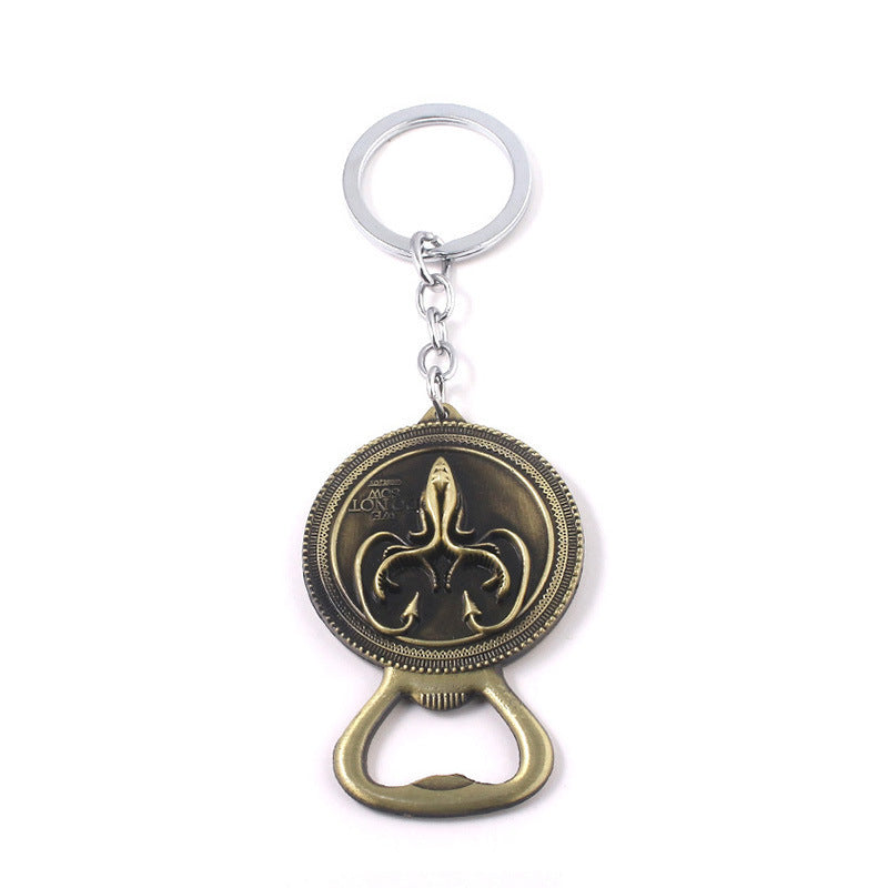 Dragon Wolf Bottle Opener Keychain Pendant