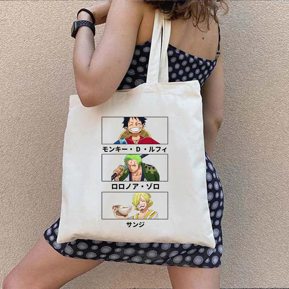 Luffy Printed Canvas Shoulder Tote Bag